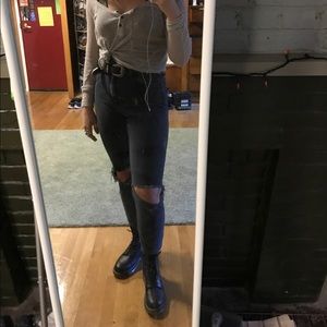 vintage style black high waisted jeans